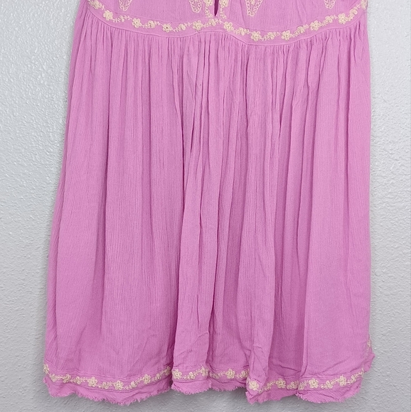 Free People Boho Diamond Embroidered Sleeveless Fairycore Tunic Top - Picture 7 of 13